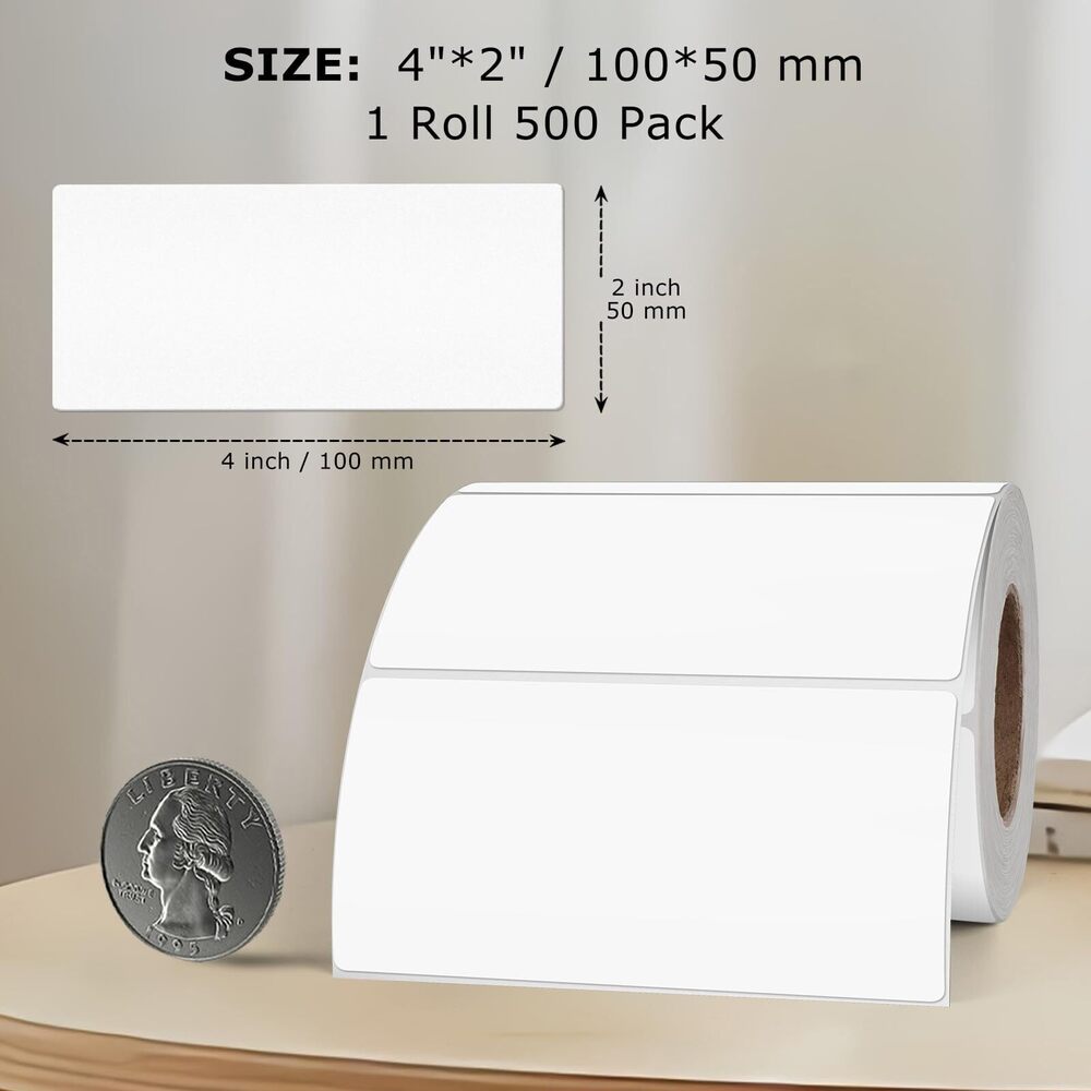 2492 White Color Coding Labels 2 × 4 Inches Rectangle Vinyl Self-Adhesive - Picture 7 of 7